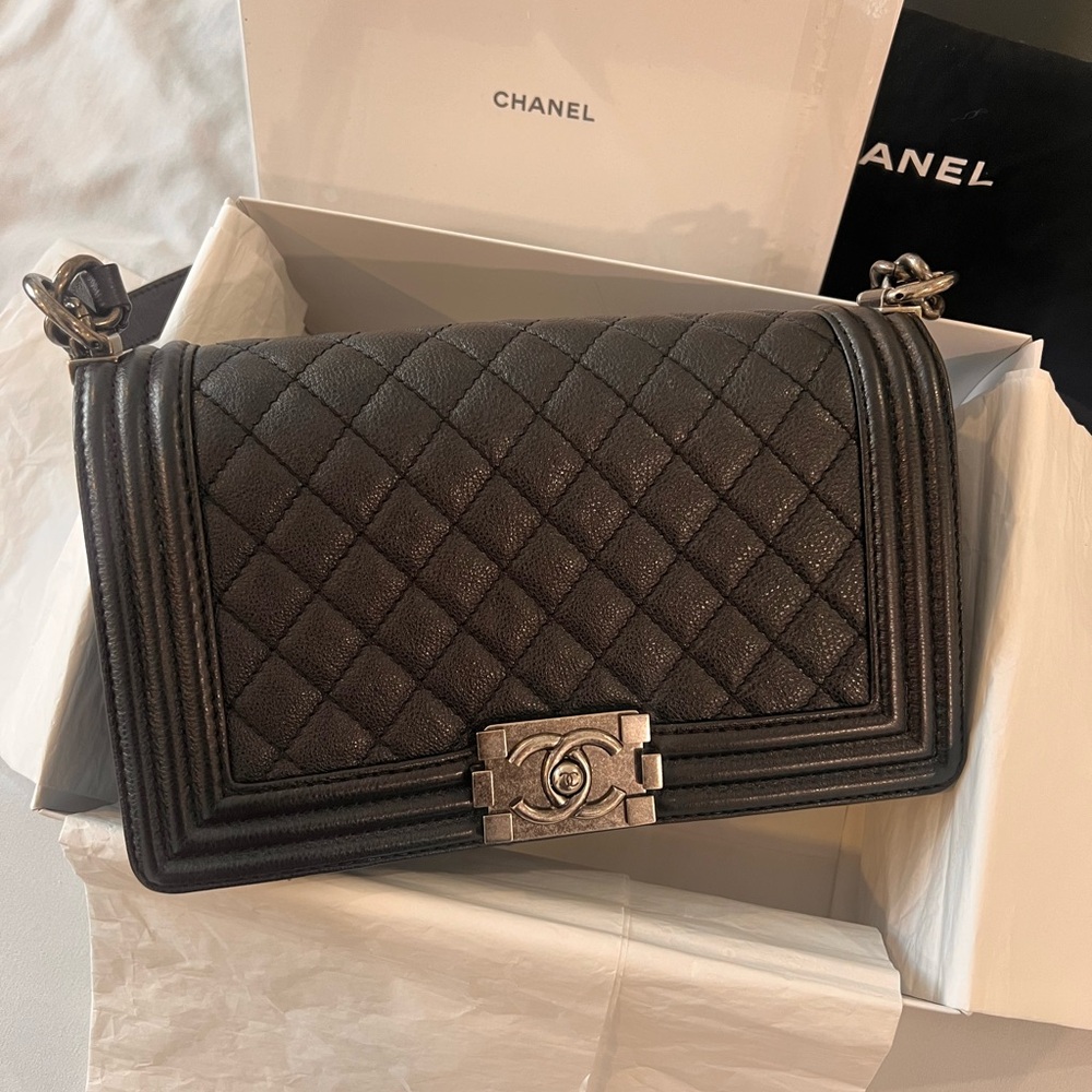 Chanel Black Crossbody Bag with Quilted Design